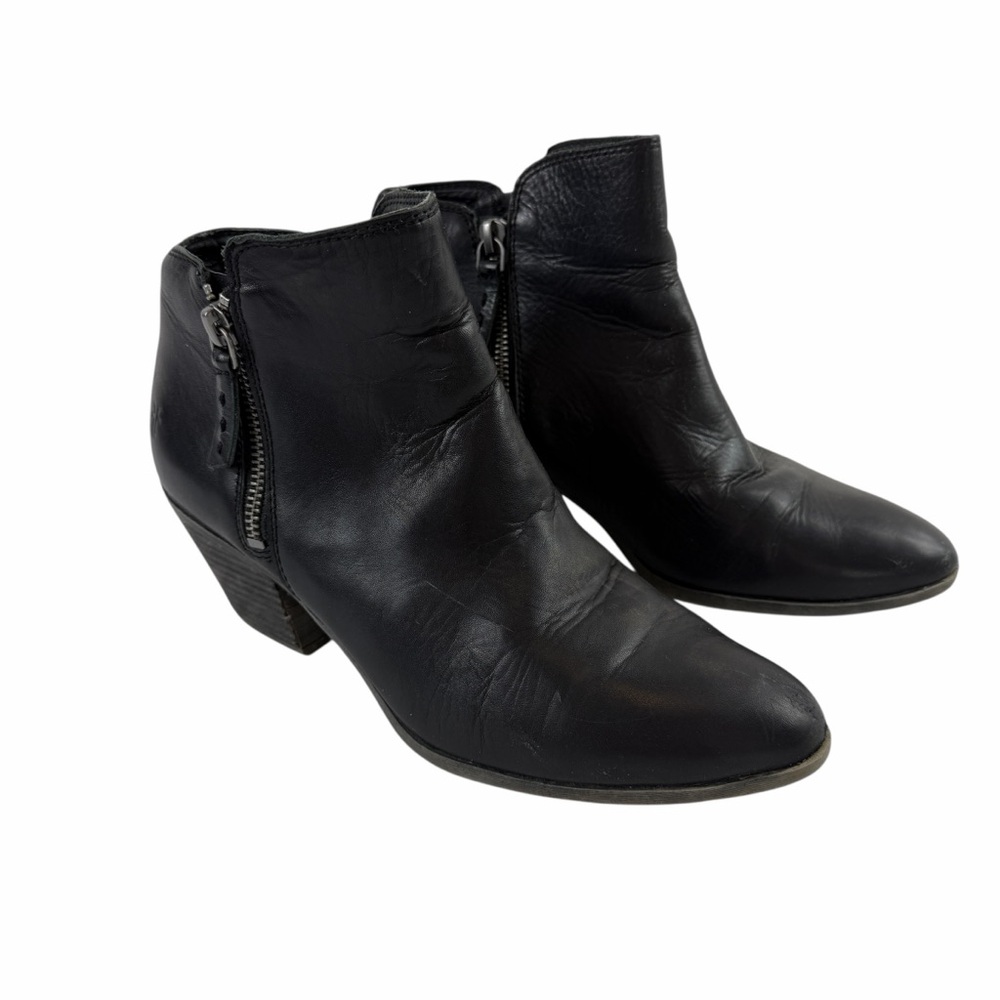 Frye Women’s Black Judith Double Zip Ankle Booties‎ Leather Size 7.5
